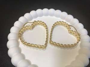 Maßgefertigter Edelstahl 50mm Herz-Rahmen 18K Vergoldeter Ohrring Rollie Zarter Schmuck für Frauen Geschenk - Product Image 3