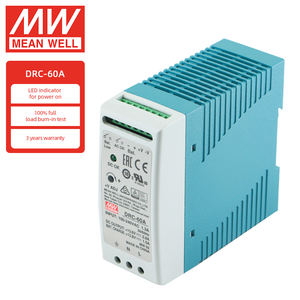 ספק כוח Mean Well DRC-60A 60W 12V להתקנה על פס דין עם נורית חיווי LED להפעלה, בעל יכולת החלפה אוטומטית (<span class=keywords><strong>UPS</strong></span>) - Product Image 1