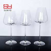Copas de Vino Ultrafinas de Tallo Largo, Cristalería de Cristal sin Plomo, Juego de 4 Piezas para Uso en Restaurantes