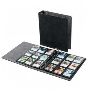 Fuxi Premium 12-Pocket Leather Trading Card Binder with 3-<b>Ring</b> Double-Sided Loading Custom PU Trigger <b>Folder</b> Design UV Printing - Product Image 2