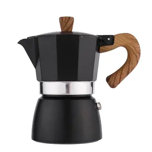 Ev kahve makinesi Espresso Stovetop özelleştirilmiş siyah/kırmızı klasik alüminyum Espresso kahve makinesi