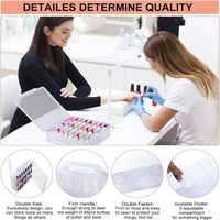 Organisateur de vernis à ongles portable, support transparent double face pour vernis à ongles, rangement pour 48 flacons avec 6 séparateurs ajustables