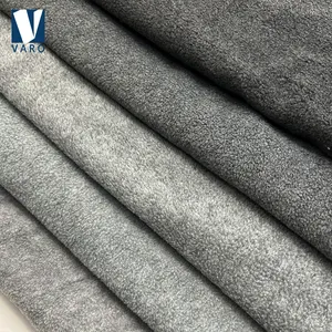 Usine en gros chaud super doux 100% polyester tricot mélange gris mélange tissu polaire filé tissu polaire 5 couleurs