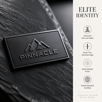 Plaques de relief 3D en alliage de zinc Preponderant Sovereign, identificateurs visuels avancés haute résolution, revêtement métallique élégant, personnalisables