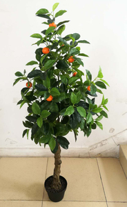 Grandes plantas Plantas artificiales Árbol artificial 130cm Árbol frutal artificial de naranja <span class=keywords><strong>y</strong></span> limón - Product Image 2