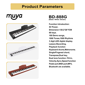 Âm Nhạc MY-888G Gỗ Kỹ Thuật Số Đàn Piano 88 Phím Cảm Ứng Nhạy Cảm <span class=keywords><strong>Midi</strong></span> Bàn Phím Nhạc Cụ Tổng Hợp Điện Tử Organ - Product Image 4