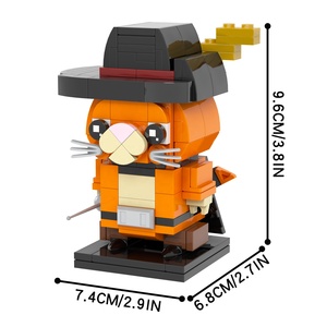 Cabezas de ladrillo Gato Puss in Boots minifigs kits de ladrillos de construcción LEGUOGUO juguetes Molde Rey brinquedo - Product Image 2