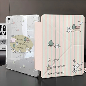 เคสไอแพดอะคริลิคแบบพับได้ลายเส้นแนวตั้งรูปสุนัข สำหรับ iPad 9/Air/10.2/11 Pro พร้อมช่องใส่ดินสอ ป้องกันได้อย่างเต็มรูปแบบ - Product Image 6