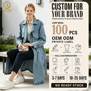 Collezione Autunno Inverno 2026: Abbigliamento Femminile all'Ingrosso, Cappotto Trench Vintage Extra Lungo con Cintura in Vita e Colletto Rovesciato - Product Image 1
