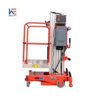 120kg 150kg 6-12m Vertical Mobile Hydraulique Double Mât Ascenseur Plate-Forme Électrique En Alliage D'aluminium Homme Ascenseur Échelle pour Usage Domestique