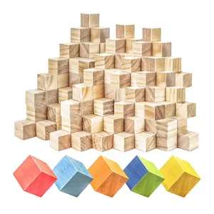 1 Zoll unvollständige Kiefer Würfel solide blanke Holzquadratische Blöcke für Handwerk und DIY-Projekte Rätselherstellung