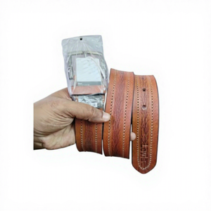 High Standard Men's Office Cow Hide Pin Buckle Vintage Belt Stainless Steel Custom Length BS INTERNATIONAL Skull Design Heavy - Product Image 3