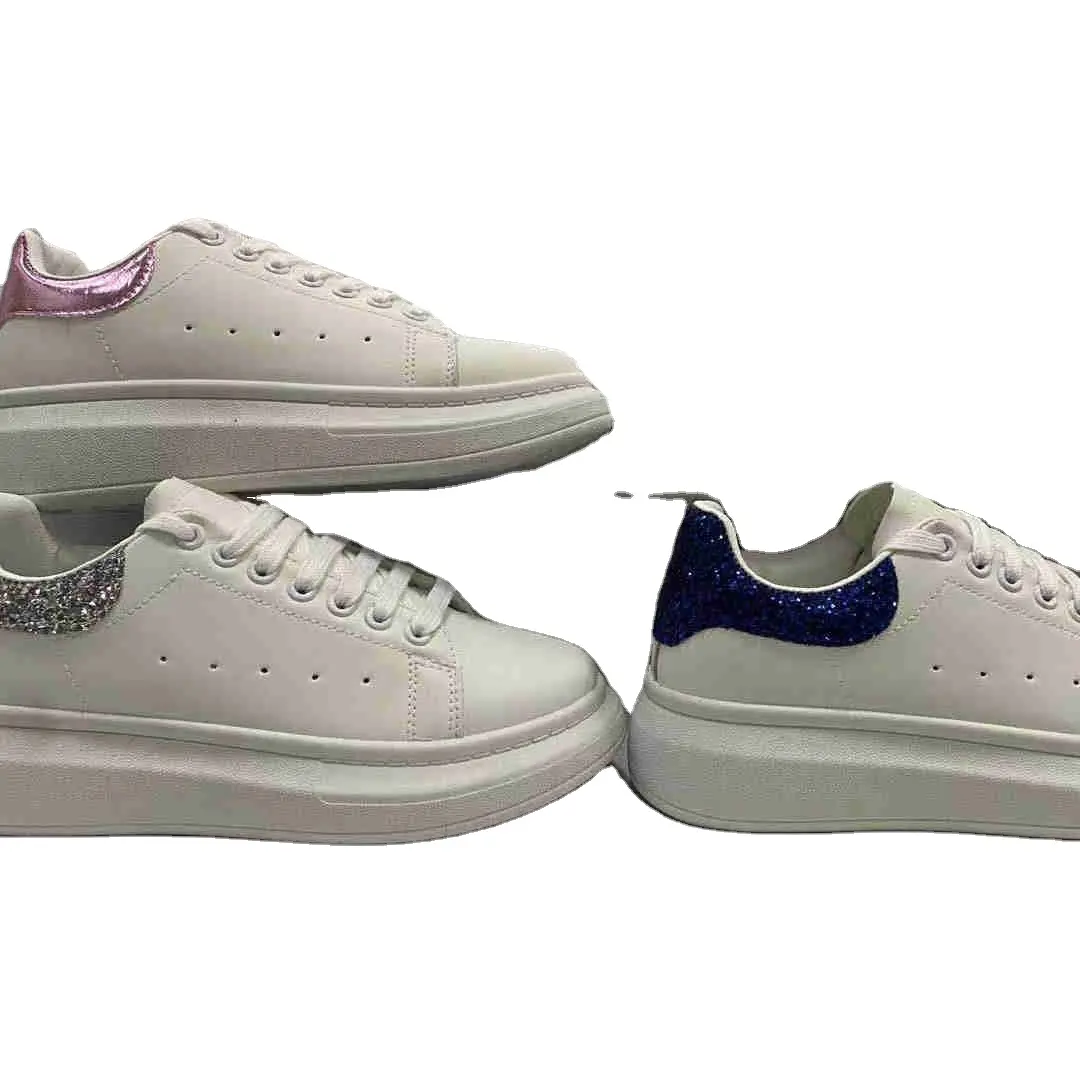 Ingrosso all'ingrosso scarpe da ginnastica da donna alla moda bianche che aumentano l'altezza delle signore scarpe vulcanizzate piattaforma Casual donna Sneakers PVC PU Fw