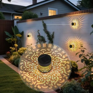 Cross Border for Solar Mandala Sunflower <b>Wall</b> <b>Light</b> <b>With</b> IP65 Inductive <b>Switch</b> & Warm <b>Light</b> for Garden & Landscape Decoration ZY - Product Image 2