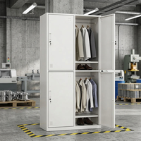 Armoire de rangement en acier à quatre portes verrouillable, casier de vestiaire pour salle de sport, ateliers modernes, stock disponible