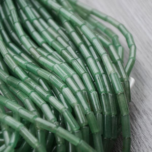 Perles de bambou en aventurine naturelle 6x12mm pour la fabrication de bijoux - Product Image 1