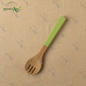 Cuillère à salade en bambou vert écologique de haute qualité, ensemble d'ustensiles, cuillère à salade, fourchette à salade pour hôtel et restaurant - Product Image 4