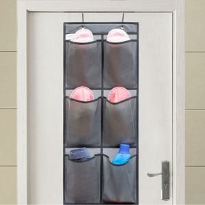 Large Over-The-Door <b>Shoe</b> Organizer with 6 Fabric Pockets & 2 <b>Hooks</b>, Hanging Closet Storage Bag for <b>Shoes</b>, Scarves, Accessories - Product Image 1