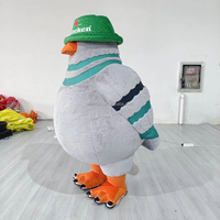 Costume de mascotte gonflable publicitaire OEM en forme de mouette, tenue de mascotte d'oiseau en peluche pour adulte, idéal pour la promotion de marques de bière, les événements et les défilés