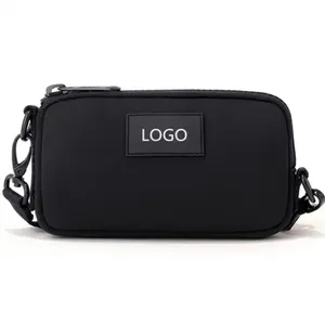 High quality reusable portable Crossbody lightweight water-Resistant Neoprene bag for women with printing logo
