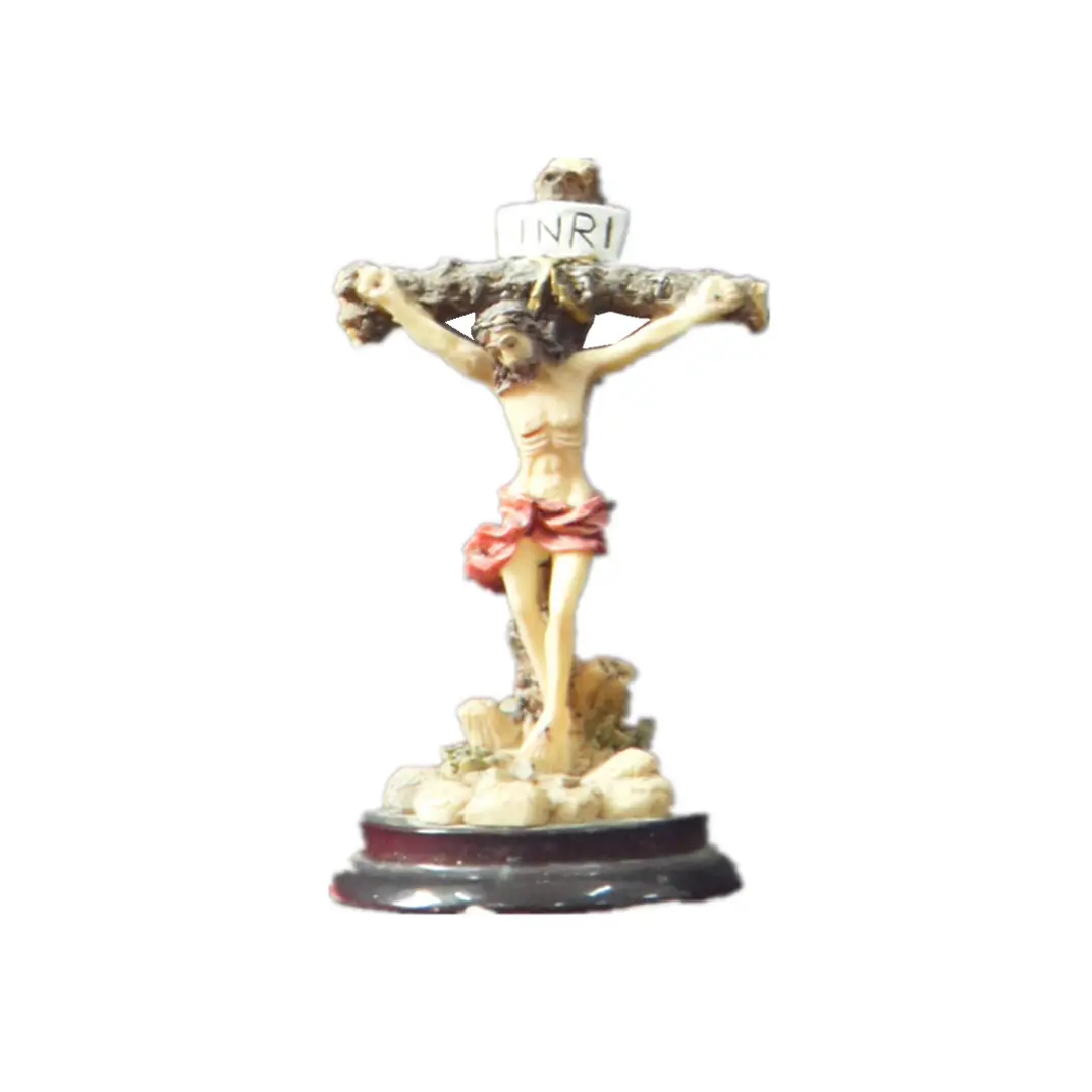 Polyresin ที่ละเอียดอ่อนงานฝีมือทางศาสนาพระเยซู Cross Figurine กางเขนรูปปั้น