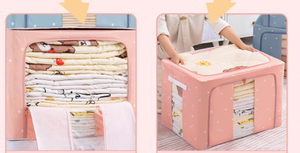 Vinil Capacidade Limpar Janela Saco De Armazenamento De Roupas Organizador Tecido Único Aço Inoxidável Dobrável Caixa De Armazenamento Home Appliance >10 - Product Image 3