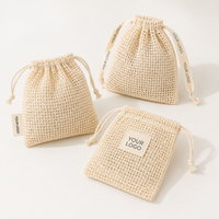 Sac à poussière en coton maillé avec cordon de serrage, pochette à savon, pochette à bijoux imprimée avec logo personnalisé, emballage cadeau en filet, différentes tailles, vente en gros