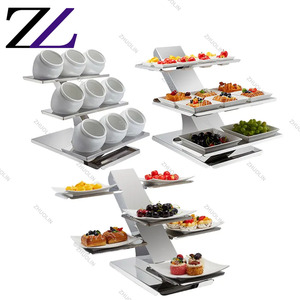 Free Standing Display <strong>Table</strong> Hall Tree Stainless Steel <strong>Outdoor</strong> Party Decoration Elegant Catering <strong>Buffet</strong> Metal Food Display Stand - Product Image 5