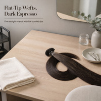 Extensions de cheveux tressés à tête plate, tissage de cheveux raides, pour salon de coiffure et coiffure fine