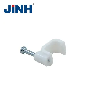 JINH Circle Type PE Material Plastic Round Electric Wire Nail Cable Clip