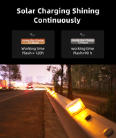 Feux de signalisation routière solaires à 12 LED en plastique, montage magnétique, protection IP66, réflecteur prismatique haute intensité