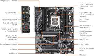 GIGABYTE Z790 Eagle AX Intel Z790 ATX материнская плата для LGA 1700 DDR5 M.2 PCIe 5,0 USB 3,2 Gen2X2 Intel Wi-Fi 6E 2.5GbE LAN - Product Image 6
