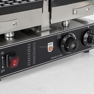 Waffle cuadrado de acero inoxidable comercial de 2 rebanadas, antiadherente, Industrial, diseño belga, Control de temperatura y tiempo para nuevo - Product Image 3