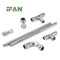 IFAN OEM CW617N Raccords PEX en acier inoxydable, raccords à sertir multicouche, raccords à pression en laiton pour plomberie PEX, idéal pour MLP