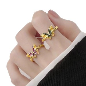 Nouveau rêve papillon sable or anneau Super Flash mode Hip Hop Style nourriture sucrée bague Texture anneau bijoux - Product Image 1