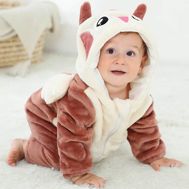 TCXW022417 venta al por mayor niños monos infantil Cosplay ropa invierno Animal recién nacido bebé mamelucos