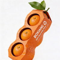 Creatieve 3D fruitvormige milieuvriendelijke golfkartonnen verpakking |   Op maat gemaakte oranje fruit- en groentegeschenkdoos