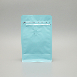 Sachet de café carré sur mesure à fond plat avec valve de dégazage, doublure en aluminium de qualité alimentaire, fermeture éclair facile à déchirer, emballage de café en vrac - Product Image 2