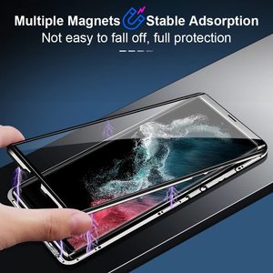 Funda de teléfono anticaída completa con marco de Metal de aluminio magnético de vidrio templado de doble cara transparente para Samsung <span class=keywords><strong>Galaxy</strong></span> S25 Ultra - Product Image 2