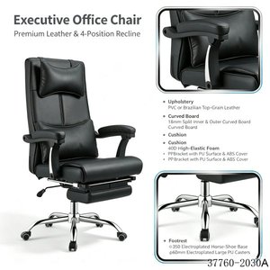 Modern Design PU/Cowhide Leather <b>Chair</b> 37760-2030A - Product Image 2