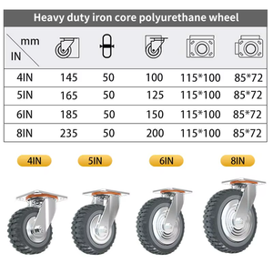 Roues <span class=keywords><strong>à</strong></span> <span class=keywords><strong>roulettes</strong></span> industrielles robustes en PVC avec roulement <span class=keywords><strong>à</strong></span> billes et frein pivotant - Haute performance de charge - Product Image 3