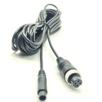 Câble Mini 4P mâle vers Aviation femelle M12 pour l'alimentation vidéo et l'audio des caméras de véhicule DVR mobile MDVR