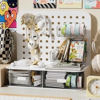Boîte de rangement de bureau multifonctionnelle en plastique, type tiroir, pour panneau perforé, étagère de présentation pour articles divers, en plastique injecté