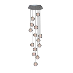 <span class=keywords><strong>Lampadario</strong></span> Moderno a Sospensione LED a Goccia, Lampada da Soffitto con <span class=keywords><strong>Sfere</strong></span> di Cristallo, Illuminazione a 14 Luci G4 per Scale - Product Image 1