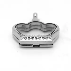 Colgante con diseño de corona de buena calidad, medallones flotantes, collar, precio al por mayor - Product Image 1