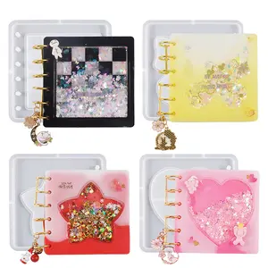 LOVE RESIN Crystal drop glue quicksand notebook mold quicksand stars love checkerboard notepad silicone mold