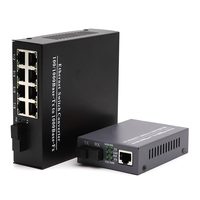 Convertisseur de médias 8 ports RJ45 Fibre Optique SC, Commutateur Ethernet Gigabit de qualité industrielle POE IP GSM GPRS, Rapide, Fiable, Plug & Play
