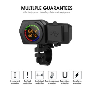<span class=keywords><strong>Chargeur</strong></span> de téléphone portable pour moto avec écran couleur affichant la température et la tension, <span class=keywords><strong>chargeur</strong></span> double USB - Product Image 4