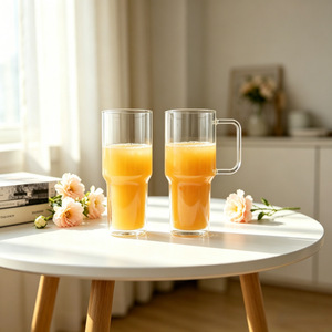 Gobelet de voiture <span class=keywords><strong>super</strong></span> grande capacité, double paroi, en verre borosilicate, avec tube d'aspiration, transparent, pour café et eau, design moderne et minimaliste - Product Image 1