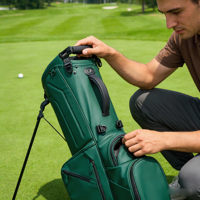 Sac de golf ASL en cuir PU durable avec plusieurs poches, sac de golf imperméable pour les tournées